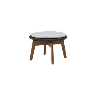 Cane-line Peacock Outdoor Ottoman In Dark Gray,brown