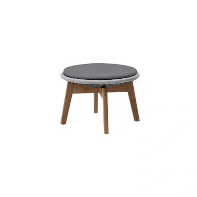 Cane-line Peacock Outdoor Ottoman With Cushion In Brown;dark Gray