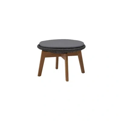 Cane-line Peacock Outdoor Teak Ottoman With Cushion In Gray