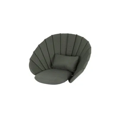 Cane-line Peacock Papasan Chair With Teak Legs In Dark Green,dark Gray