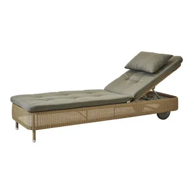 Cane-line Presley 79.6" Long Single Chaise In Taupe,natural