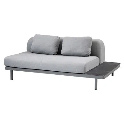 Cane-line Space 2-seater Loveseat In Light Gray,fossil Black