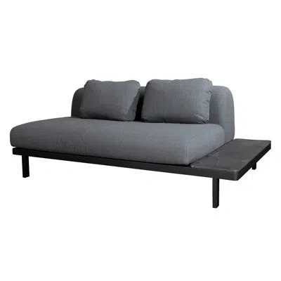 Cane-line Space 2-seater Module Sofa - Gray/gray/fossil Gray In Gray,dark Gray