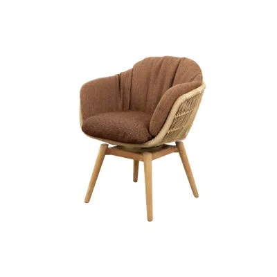 Cane-line Stay Chair W/teak Swivel In Umber Brown