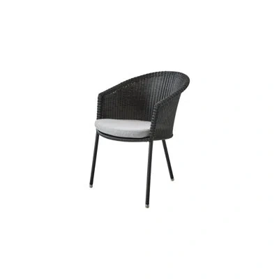 Cane-line Trinity Wicker Patio Dining Armchair With Cushion In White