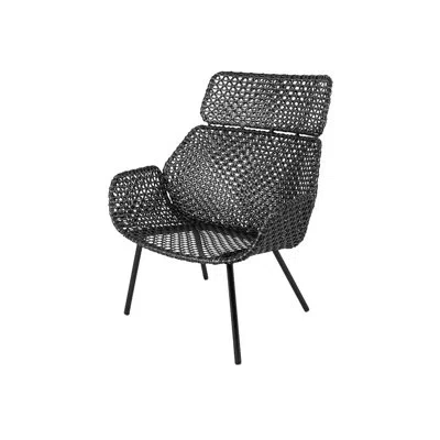 Cane-line Vibe Black/graphite Highback Patio Chair In Black,graphite