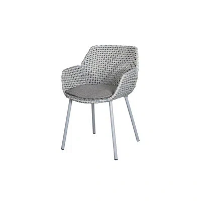 Cane-line Vibe Patio Dining Armchair With Dark Gray Cushion In Gray;taupe;light Gray