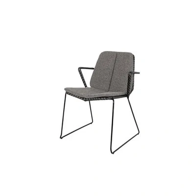 Cane-line Vision Stacking Patio Dining Armchair With Dark Gray Cushion
