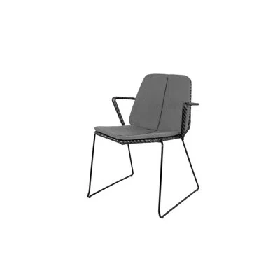 Cane-line Vision Stacking Patio Dining Armchair With Gray Cushion