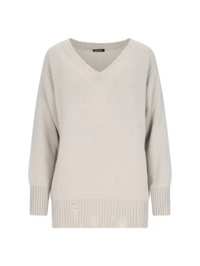 Canessa 100% Cashmere Crewneck Sweater In Grey