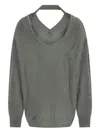 Canessa Arctic Love Halter-neck Ribbed Sweater In Gray