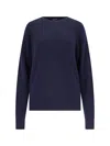 Canessa Basic Sweater In Blue Cashmere Navy Tones In Blue