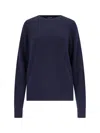 Canessa Basic Sweater In Blue Cashmere Navy Tones