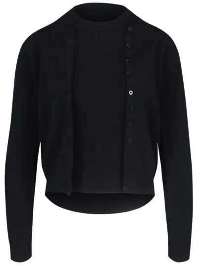 Canessa Cashmere Cardigan And Top Set In Black