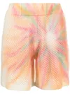 Canessa Handmade Cashmere Kai Shorts With Unique Perforated Knit In Rosa