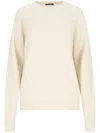 Canessa Basic Sweater In Cream Cashmere In Neutrals
