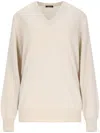 Canessa Destroyed Details Sweater In Cream Cashmere In Neutrals