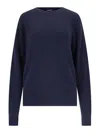 Canessa Basic Sweater In Blue Cashmere Navy Tones In Blue