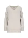 Canessa Destroyed Details Sweater In Grey Cashmere
