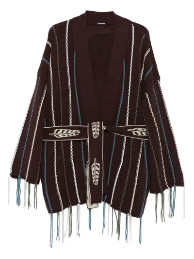 Canessa Fringe-detail Cardigan In Brown