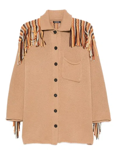 Canessa Fringed-panel Cardigan In Multi