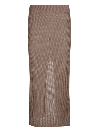 CANESSA KNIT CENTRE-SPLIT SKIRT
