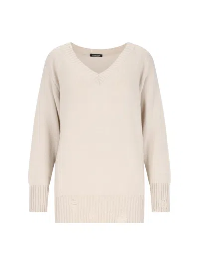Canessa Lightweight 100% Cashmere Sweater For Women In White