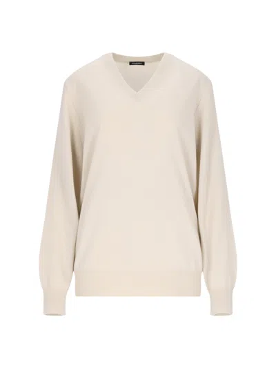 Canessa Lightweight 100% Cashmere Sweater In White