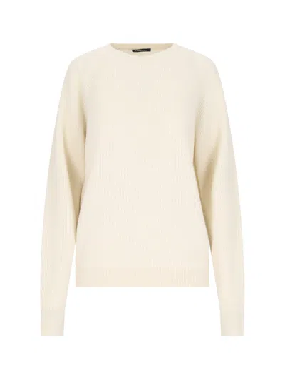 Canessa Lightweight 100% Cashmere Sweater In White