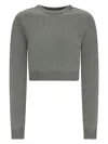 Canessa Magic Stone Long-sleeve Cropped Sweater In Gray