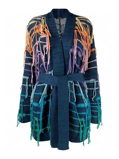 Canessa Psychedelic Cardigan In Blue