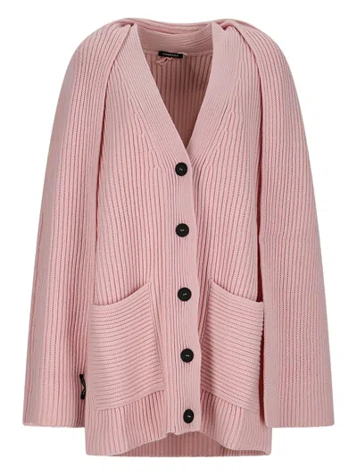 Canessa Ribbed Cashmere Cardigan In Pink