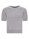 Canessa Round Neck Short-sleeve Top In Gray