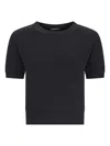 Canessa Round-neck Short Sleeve Top In Black
