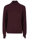 Canessa Diadem Volcano Neck Sweater In Red