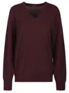 Canessa Cassiopeia V Neck Sweater In Red