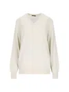 Canessa V-neck Sweater In Cream Cashmere