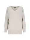 Canessa Destroyed Details Sweater In Grey Cashmere