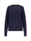 Canessa Basic Sweater In Blue Cashmere Navy Tones