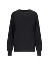 Canessa V-neck Sweater In Black Cashmere Ribbed Trim