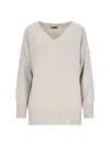 Canessa Destroyed Details Sweater In Grey Cashmere In Grey