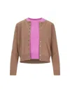 Canessa Cashmere Twinset" Brown Cardigan In Multicolour
