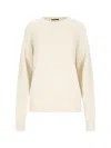 Canessa Basic Sweater In Cream Cashmere In White