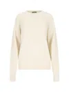 Canessa Basic Sweater In Cream Cashmere In White