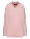 Canessa V-neck Polo-neck Top In Pink