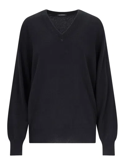 CANESSA SUÉTER CON CUELLO DE PICO - NEGRO