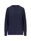 Canessa V-neck Sweater In Blue Cashmere Navy In Blue