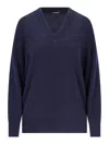 Canessa V-neck Sweater In Blue Cashmere Navy In Blue