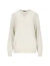 Canessa V-neck Sweater In Cream Cashmere In Crema