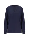 Canessa V-neck Sweater In Blue Cashmere Navy